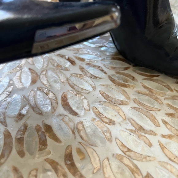 Black Cowboy style booties with metal tip around front toe area - Picture 6 of 6